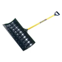 Structron Snow Pusher Black ABS Head Yellow Fiberglass Handle D-Grip