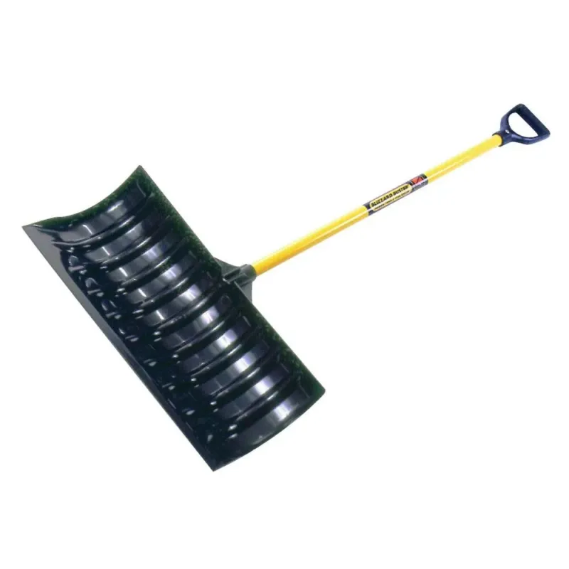 Structron Snow Pusher Black ABS Head Yellow Fiberglass Handle D-Grip